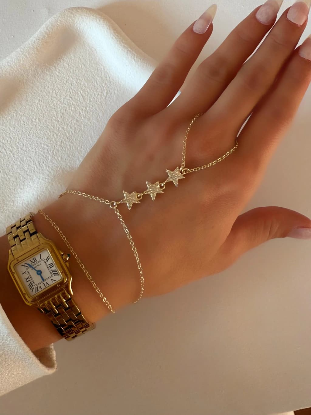 Diamont Taş Yıldız Şahmeran - Kararmaz Çelik Zirkon Taşlı El Aksesuarı