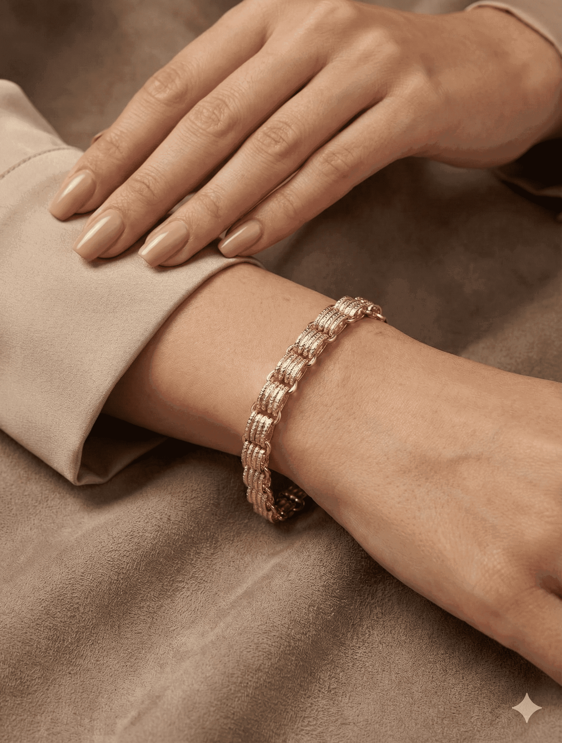 Xuping Kararmaz Çelik Altın Kaplama Dokulu Modern Kalın Zincir Bileklik